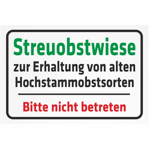 Schild streuobstwiese zur - streuobstwiese,