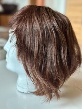 Hochwertige Echthaar Perücke Damen Kastanienbraun Größe 52-54