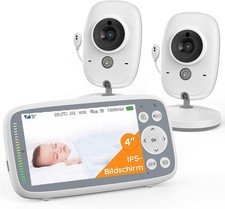 Babyphone Video Babyphone mit 2-Kameras und Audio 4 Zoll Digital IPS Bildschirm 