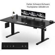 Schreibtisch Höhenverstellbar Gestell 4 Tischplatten 180x80cm 72-116cm Höhe