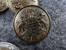 6 Knöpfe❤️Ösen Knopf Wappen Krone Tiere Trachten Mantel gold 23mm