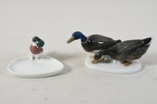 C25U39- 2x Porzellan Figur Ente 1x mit Schale Metzler & Ortloff Rosenthal