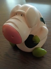 Lustiges Sparschwein/Ferkel sitzend Marke NICI Handmade mehrfarbig Keramik?