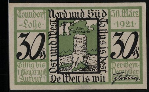 Notgeld tonndorf lohe 1921 - notgeld,