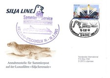 Schiffspost Silja Line Helsinki- Stockholm 1992 Sonderstempel Saubere Meere