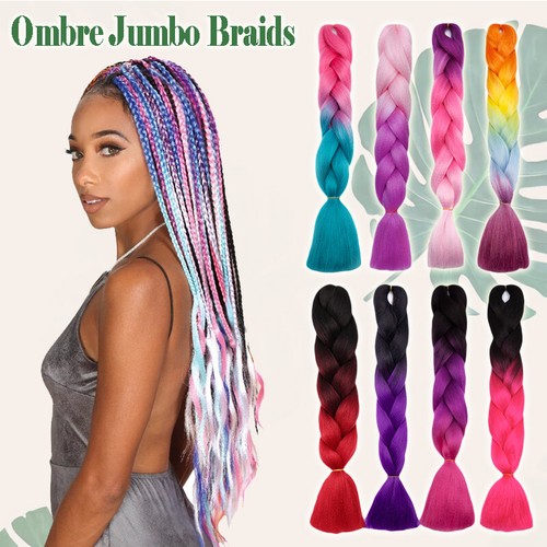Rainbow braids extensions - rainbow,