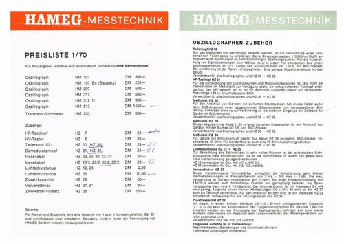 Hameg oszillographen orig - hameg,