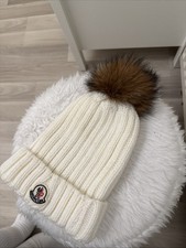 Moncler Damen Mütze Elfenbein Weiß ONESIZE Winter