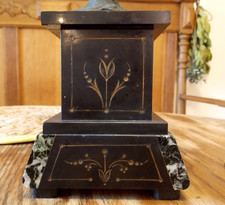 Prunk Kerzenleuchter ANTIK Frankreich Bronze Naturstein Jugendstil 5flammig H 55