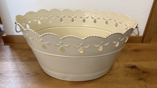 Beige ovale metallwanne - ovale,