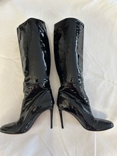 Damen Stiefel,  Hugo Boss, Lack Schwarz Gr 38