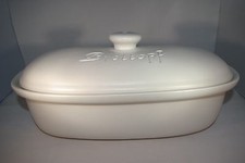 Brottopf 40 cm weissmatt Oval NEU, Steinzeug Westerwald