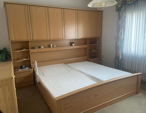 Schlafzimmerbett eiche hell - eiche,