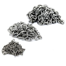 Edelstahlkette VA4 DIN766 / 763 Rundstahlkette Ankerkette 2 - 8 mm Stahlkette