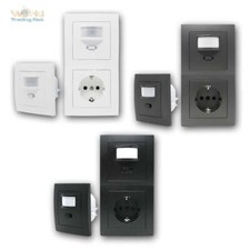 Bewegungsmelder unterputz f Schalterdose mi/ohne Steckdose, FLAIR weiß/anthrazit