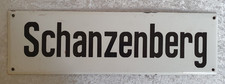 Antikes Straßenschild, Emailschild - Schanzenberg