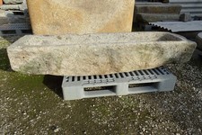 1889 orig. 193x45cm GRANITTROG STEINTROG PFLANZTROG Brunnentrog Blumentrog Trog