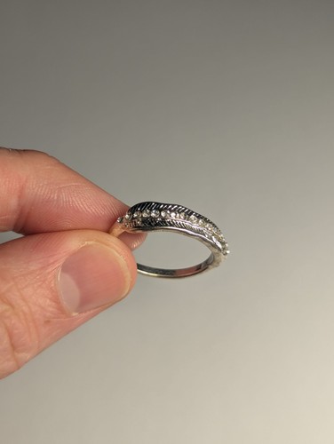 Modeschmuck ring feder und - feder, cz