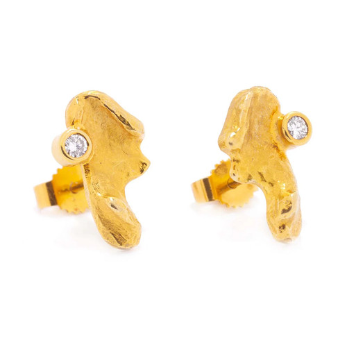Diamant ohrstecker aus 585er - aus,