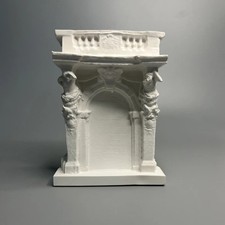 Handgefertigte Barockbogen-Miniaturskulptur, klassische europäische...