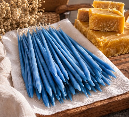 Blau ritual stabkerze - blau, ritual-stabkerze