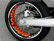 Felgenaufkleber Supermoto Radsatz Felgen KTM 690 SMC-R SMCR LC4 SMR EXC 450 500