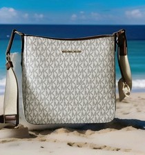 MICHAEL KORS JET SET TRAVEL CROSSBODY  SCHULTERTASCHE TASCHE VANILLA NEU LOGO