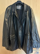 Only Carmakoma Blazer Kunstleder Jacke Schwarz 50/52 wie Neu Damen Business