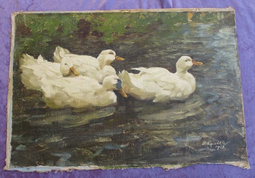 Altes ölgemälde enten von - Ölgemälde,