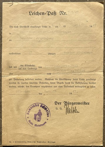 Leichen paß tranportpass - leichen-paß, /