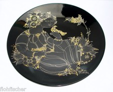 Rosenthal Björn Wiinblad Samuramat black Teller ca. 32 cm Porcelaine noire