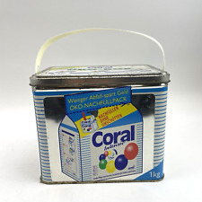 Vintage Coral Öko-Box Blechdose Waschmittel Behälter 90er Deko Sammler RAR