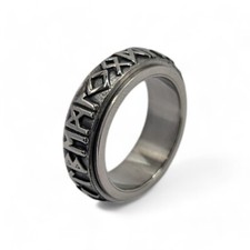 Anti Stress Ring Runen Zeichen drehbar silber Anxiety Ring drehbar beweglich