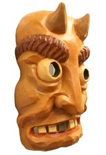 Krampus Maske Kindermaske Fasnacht Maske Wandmaske handgeschnitzte Holzmaske