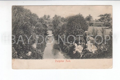 Postkarte paignton park 1907 - park.,