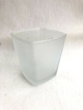 Teelichthalter / Windlicht - Glas, viereckig, matt, 8 cm hoch, 7 cm breit