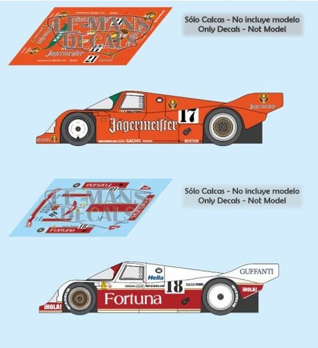 Decals porsche 962 - 962, 1986