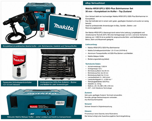 Makita hr3012fcj kombihammer - makita,