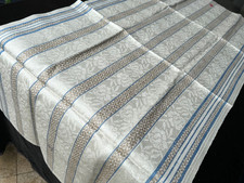 Leinen Handtuch mehrfarbig eingewebte Rosen um 1920