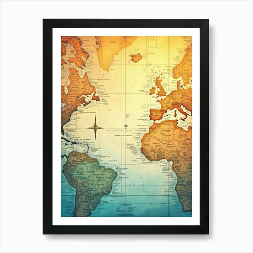 Vintage weltkarte kunstdruck - vintage,