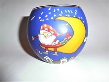 Leuchtglas Santa on the Moon, Windlicht, Teelichthalter, Dekoration, Glas