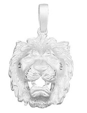 Anhänger Löwenkopf Löwe groß 48 x 28 mm Silber 925 diamantiert