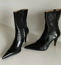Gianmarco Lorenzi Stiefeletten Echtleder Nappa Leder Schwarz Gr. 36, wie Neu