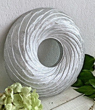 Shabby Holzkranz Holz Kranz Türkranz  Tischkranz Türdeko, Silber, Ø: 25 cm