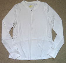 Sportshirt Fitness geschätzt Gr.38/40 Weiß langarm atmungsaktiven Einsätze