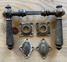 Gründerzeit Türdrücker Türklinke Drückergarnitur 1900 Haustür Rosetten Vintage
