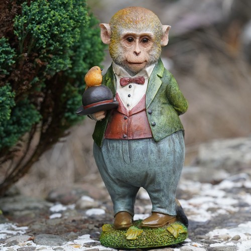 Herr affe harz skulptur - affe, haus