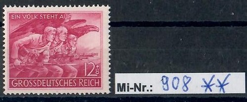 Deutsches reich 908 - deutsches, mi-nr.: