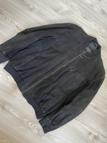 Leder blouson schwarz velour - schwarz,