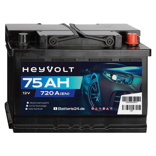 Heyvolt 75ah autobatterie 12v - 75ah,